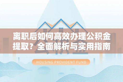 普陀离职后如何高效办理公积金提取？全面解析与实用指南