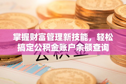 普陀掌握财富管理新技能，轻松搞定公积金账户余额查询