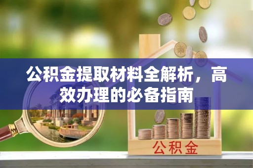 普陀公积金提取材料全解析，高效办理的必备指南