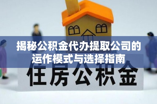普陀揭秘公积金代办提取公司的运作模式与选择指南