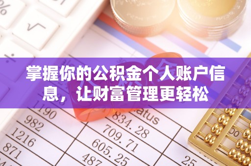 普陀掌握你的公积金个人账户信息，让财富管理更轻松
