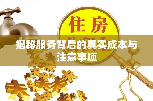 普陀揭秘服务背后的真实成本与注意事项