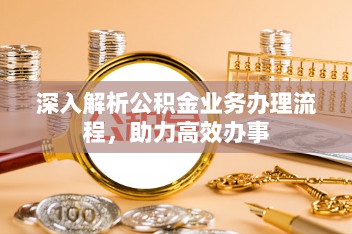 普陀深入解析公积金业务办理流程，助力高效办事