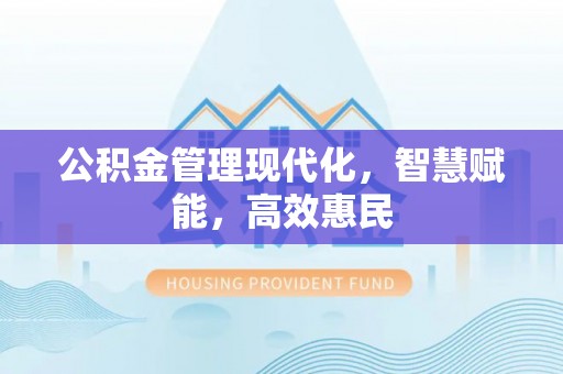 普陀公积金管理现代化，智慧赋能，高效惠民